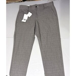 Zara Mens Dress Pants 32 (34x29) The Melange Slim Bi Stretch Plaid
